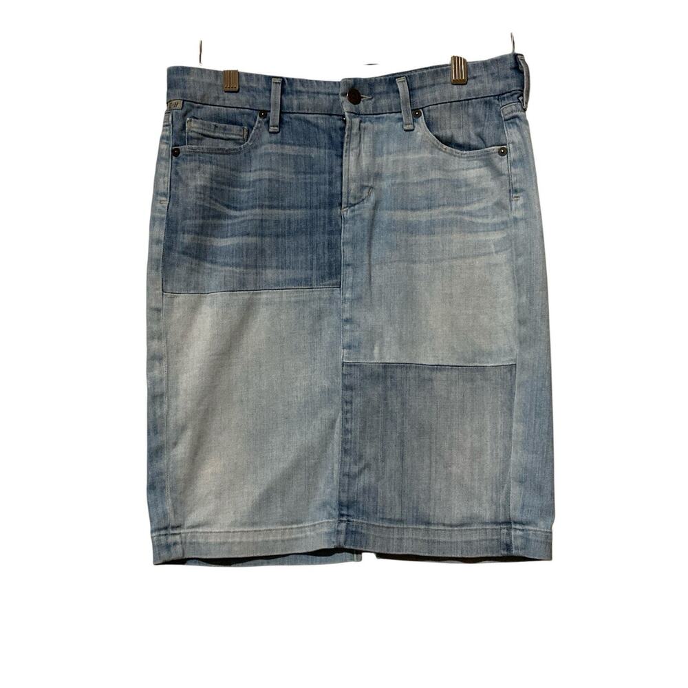 Citizens of Humanity Y2K Style Denim Patchwork Skirt Sz 27 Knee-Length Blue Jean